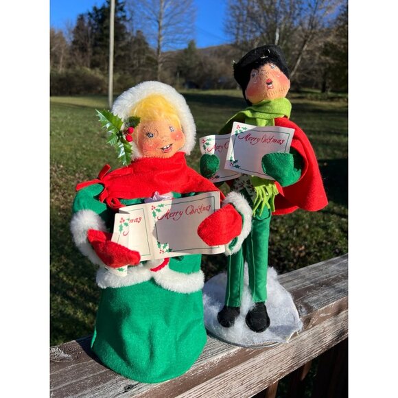Annalee Christmas Carolers decoration Annalee felt dolls 1974 Vintage dolls - Picture 1 of 7